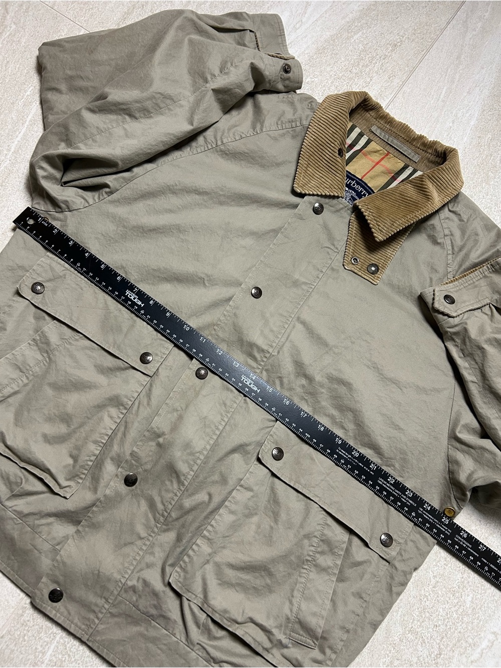 VINTAGE BURBERRYS FIELD JACKET MENS XL UTILITY BOMBER ZIP NOVA CHECK PLAID RARE - Picture 8 of 15